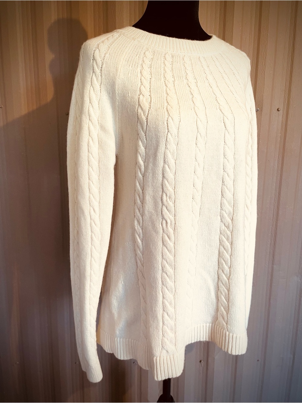 Boden Women’s Sweater Cable Knit Wool Alpaca Blend Ivory Cream Chunky sz M - Picture 2 of 13